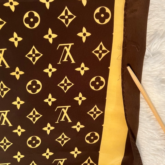 Authentic Vintage Louis Vuitton Large Monogram Silk Scarf - Picture 10 of 15
